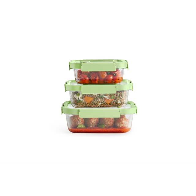 Recipiente hermético 100% de vidrio 1520 ml rectangular