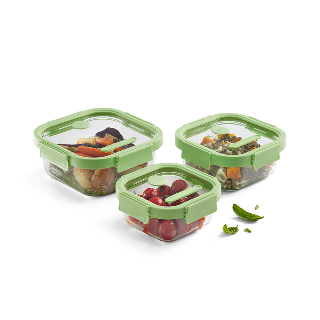 Recipiente hermético 100% de vidrio 320 ml cuadrado