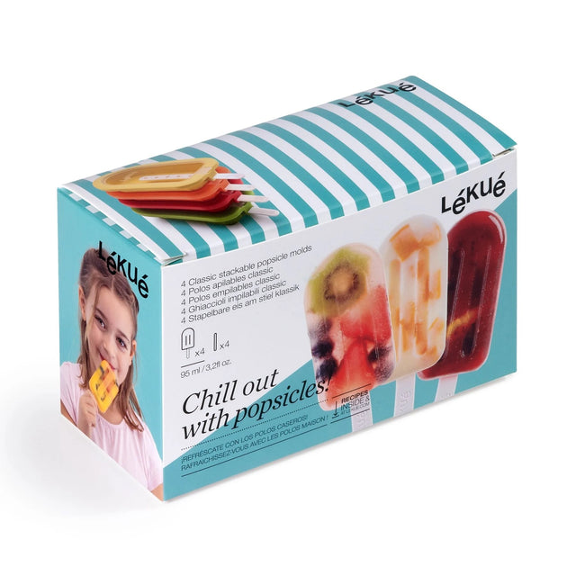 Kit de 4 moldes de helado apilables