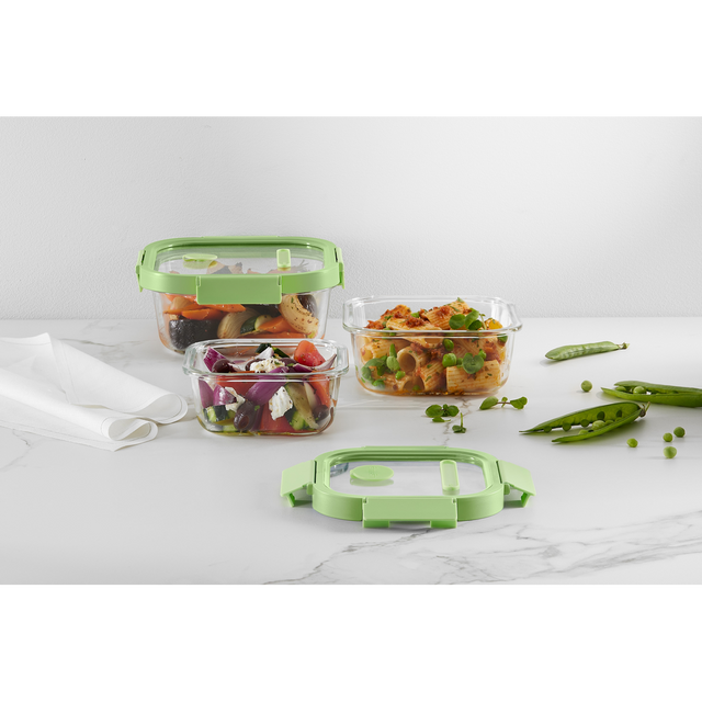 Recipiente hermético 100% de vidrio 1100 ml cuadrado