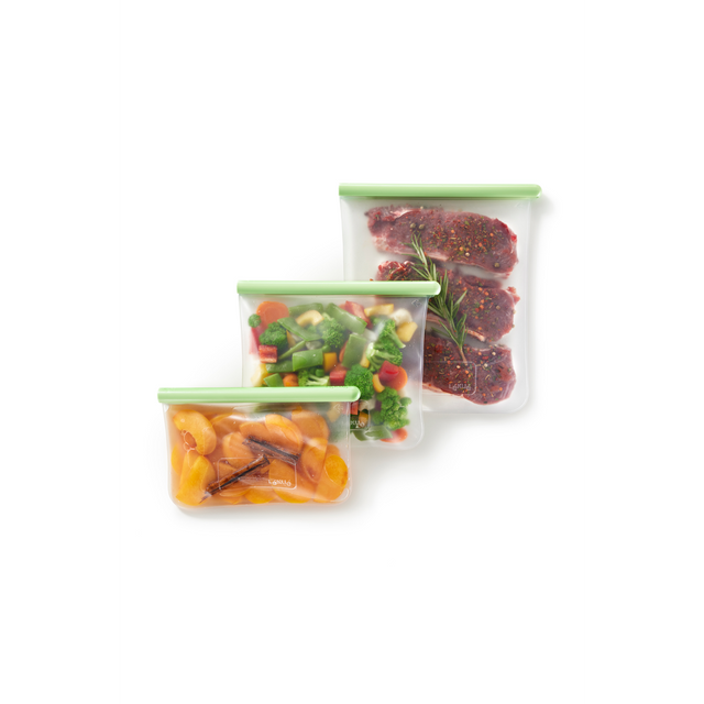 Set de 3 bolsas reutilizables planas