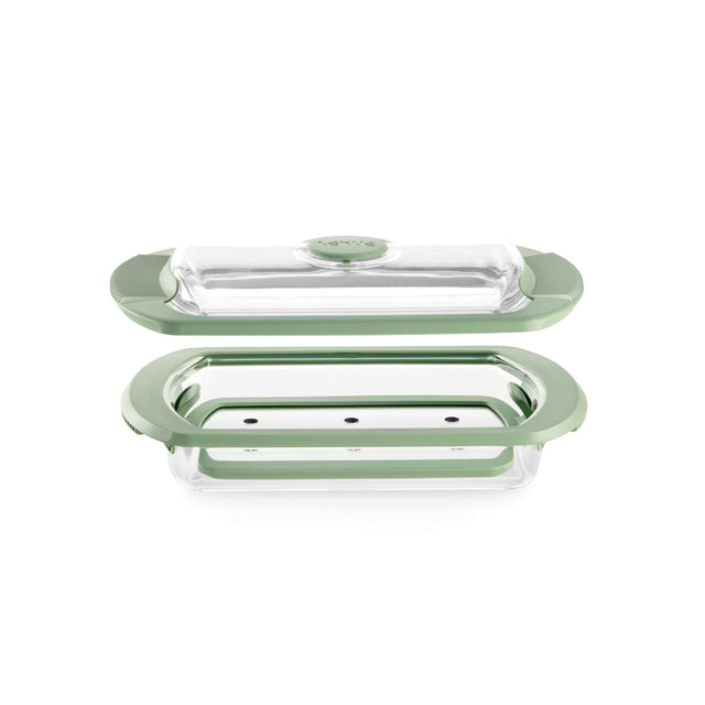 Estuche de vapor de vidrio para microondas set de 2