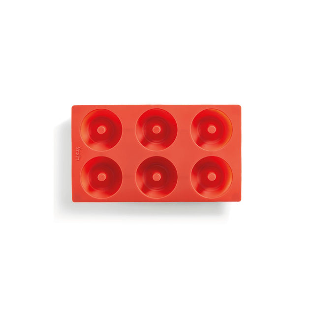 Molde donuts caseras 6 cavidades rojo