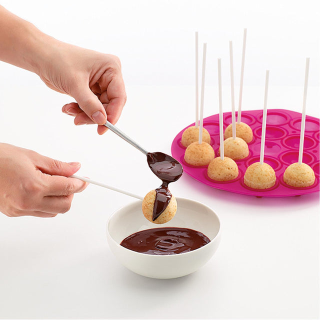 Molde cake pop 18 cavidades rosado