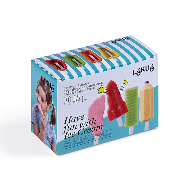 Kit 4 Moldes para Helados Caseros Formas Divertidas | Lékué