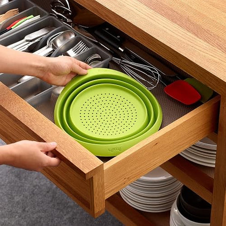 Colador Plegable de Silicona Plantino 23 cm Verde
