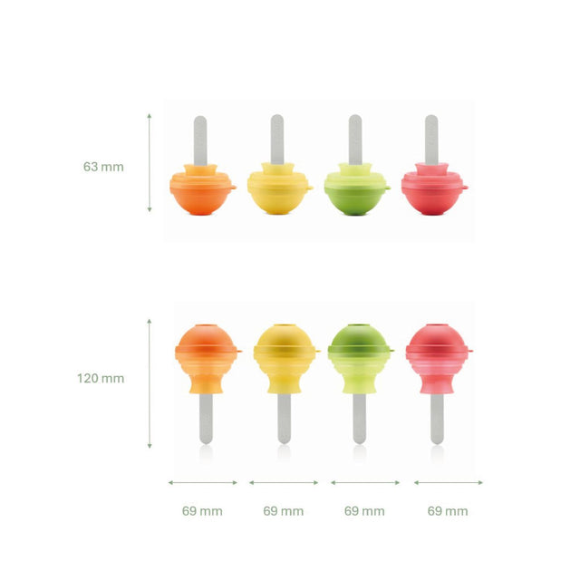 Molde para helados lollipop set de 4 unidades
