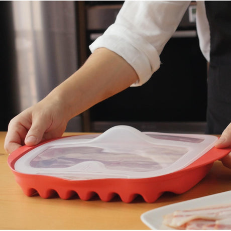 Molde de silicona para cocinar tocino en microondas