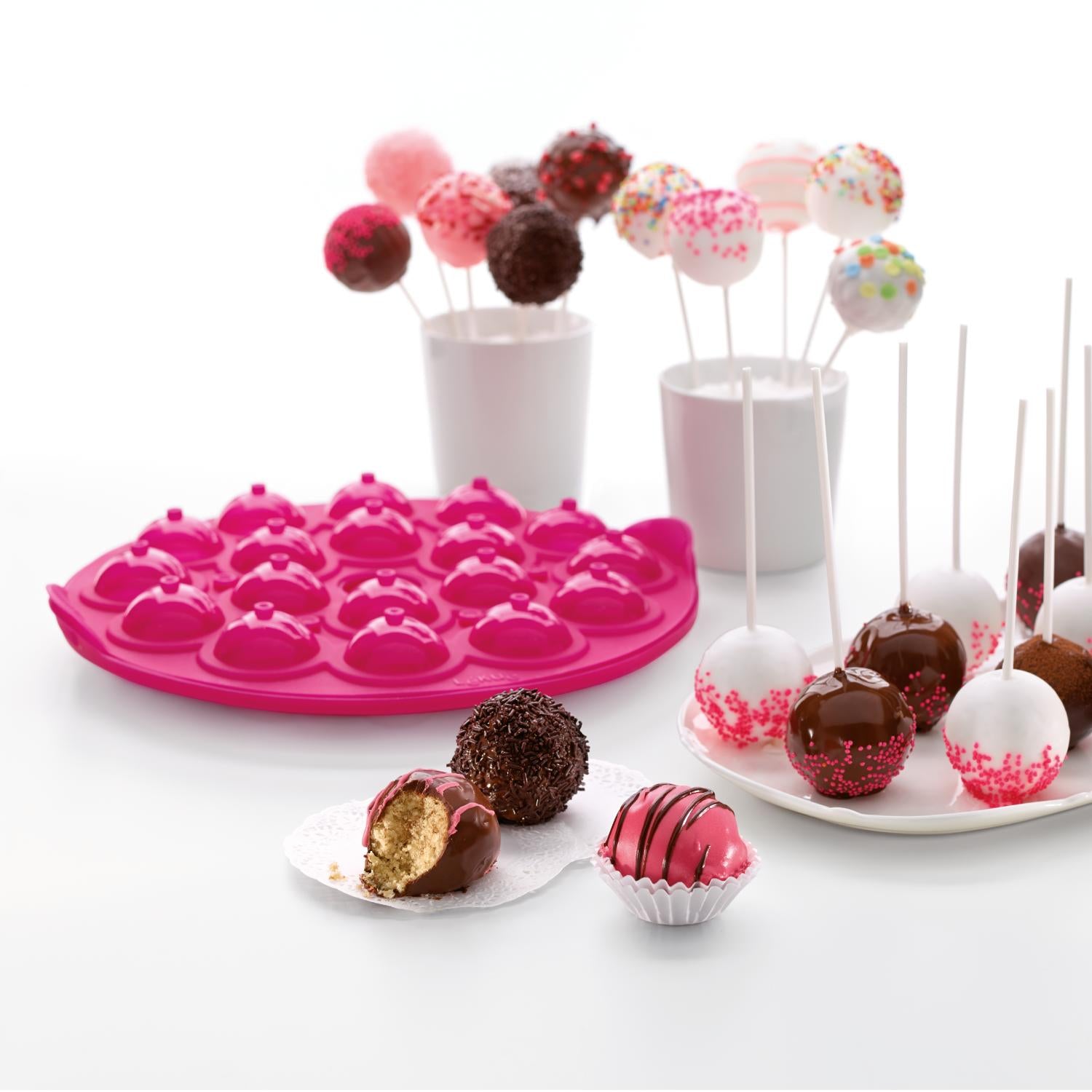 Molde cake pop 18 cavidades rosado