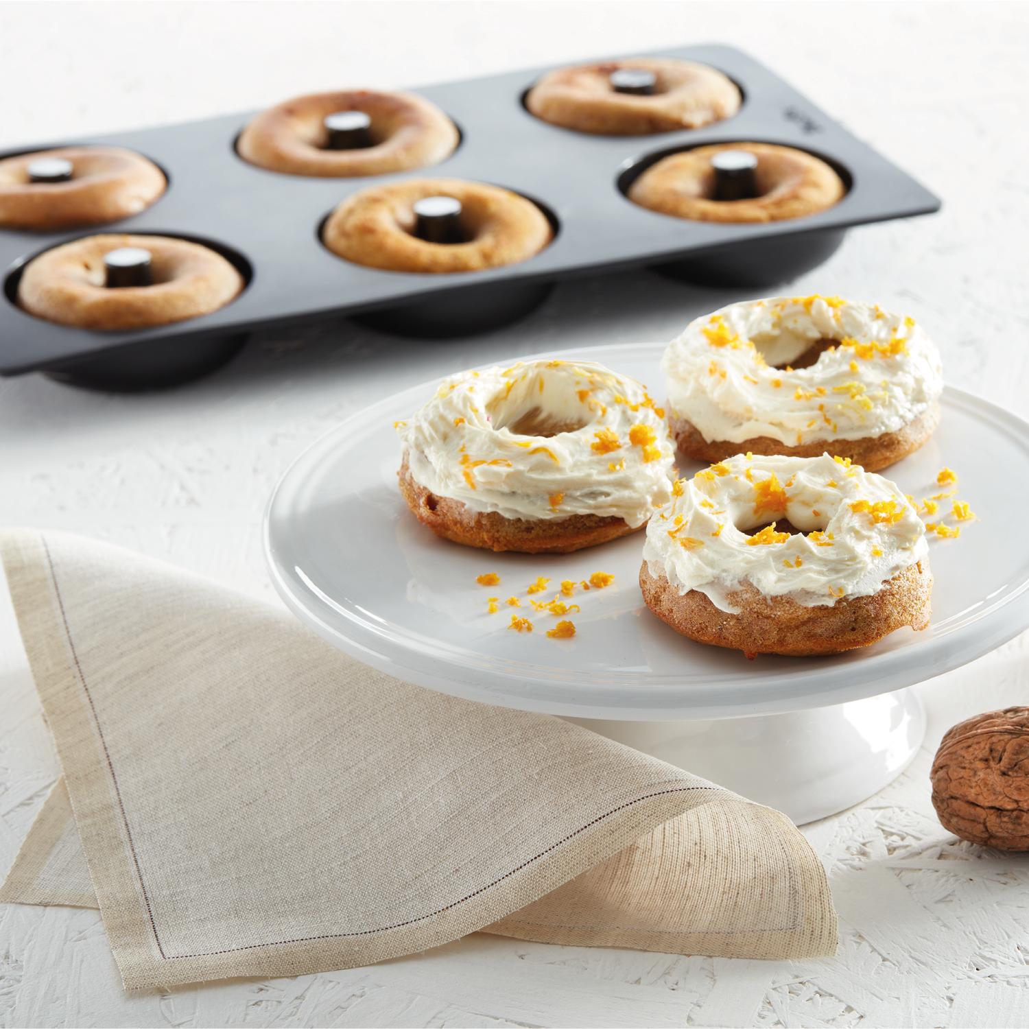 Molde donuts caseras 6 cavidades negro