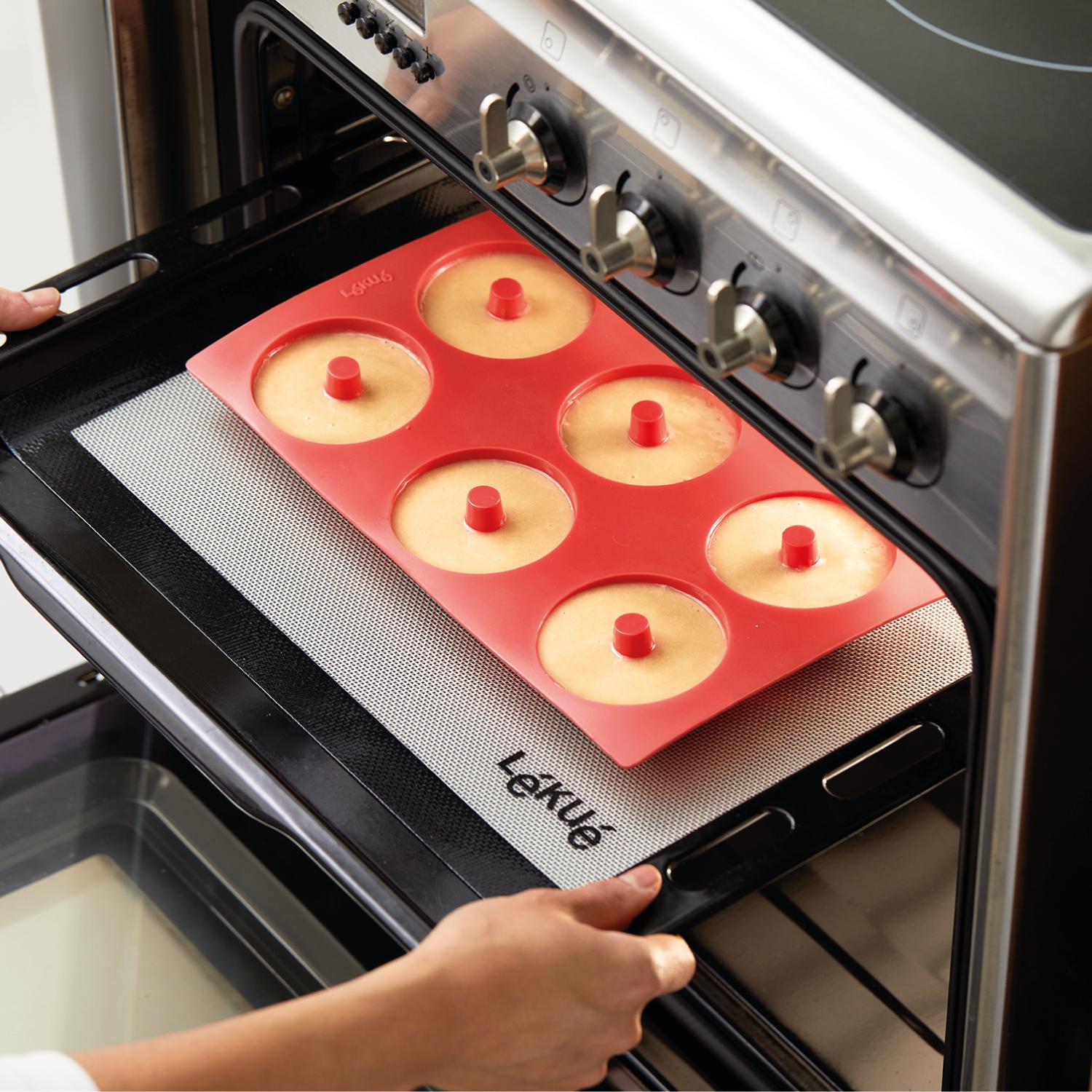 Molde donuts caseras 6 cavidades rojo