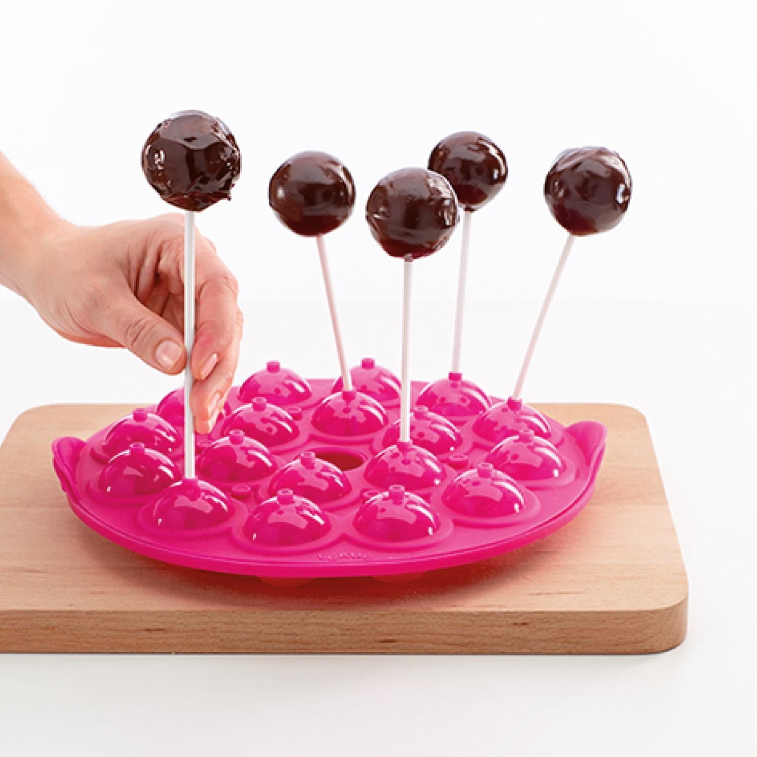 Molde cake pop 18 cavidades rosado